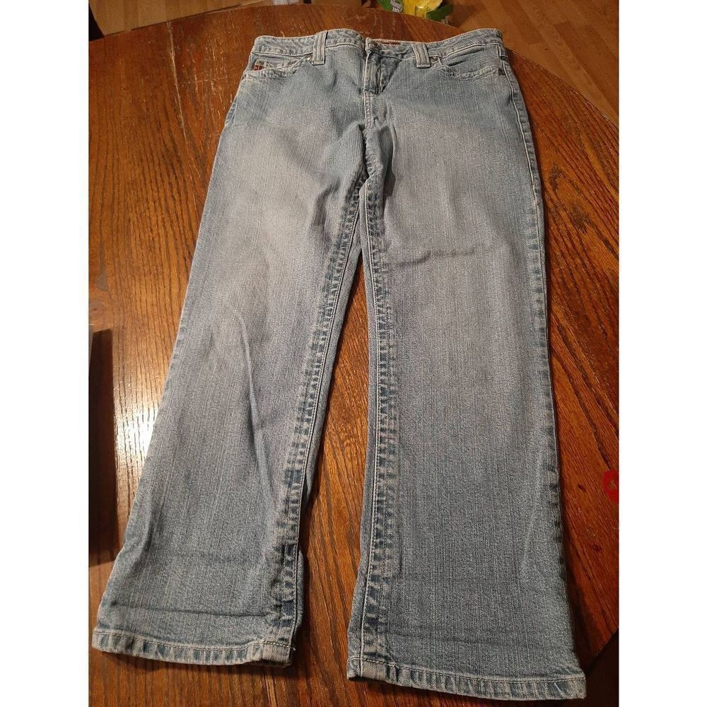 Juniors Jr Size 13 LEI Blue Denim Blue Jean Mid Rise Capri Pedal Pushers Shorts